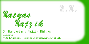 matyas majzik business card
